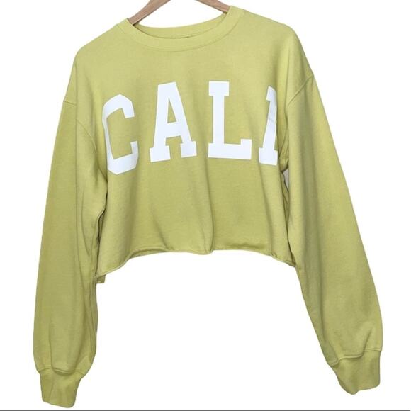 Wild Fable "Cali" Neon Cropped Sweatshirt - Size Large - Picture 2 of 4